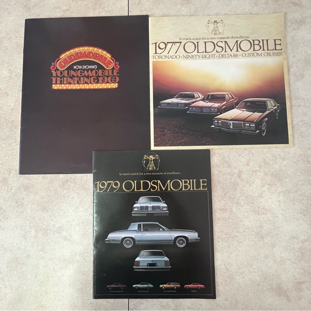 Vintage Oldsmobile Car Dealership Brochures 1969, 1977, 1979 Mint